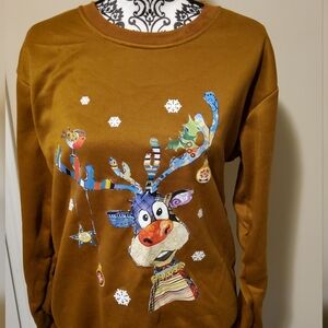 Funny Reindeer Christmas Sweatshirt Size Medium